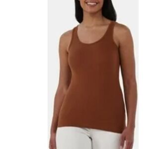 A New Day Womens Tank Top Brown Sleeveless Scoop Neck‎ Basic Casual Medium NWT